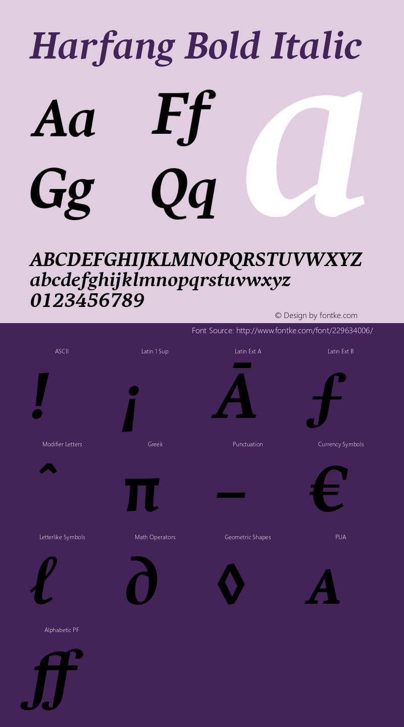 Harfang Bold Italic Version 2.000图片样张