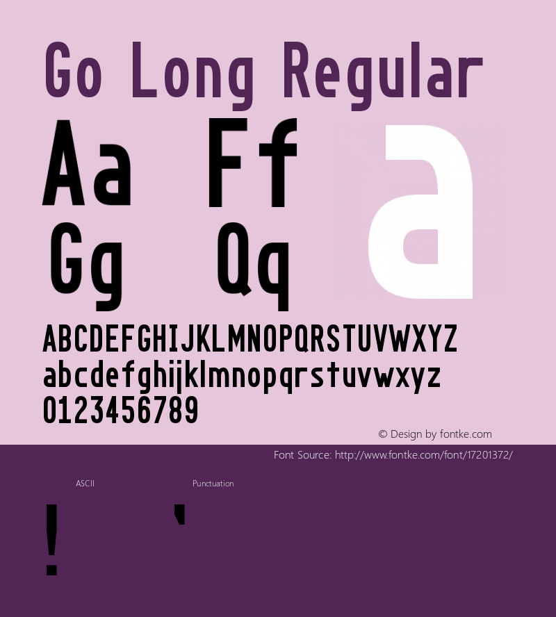 Go Long Regular Version 1.00 Font Sample