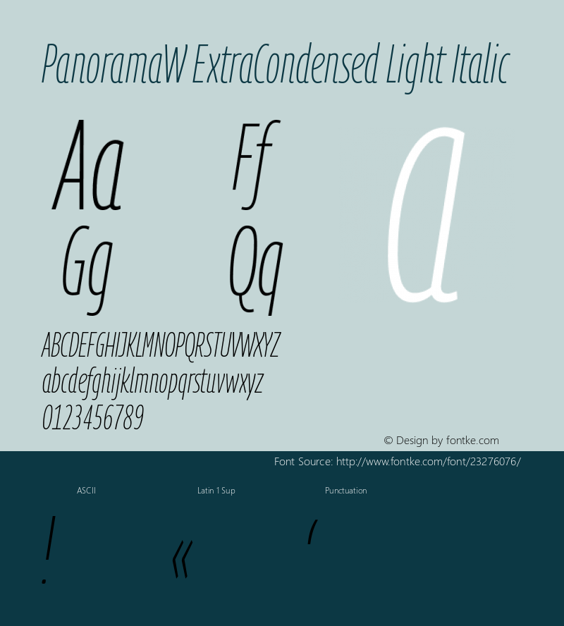 PanoramaW ExtraCondensed Light Italic Version 1.001;PS 1.1;hotconv 1.0.72;makeotf.lib2.5.5900; ttfautohint (v0.92) -l 8 -r 50 -G 200 -x 14 -w 