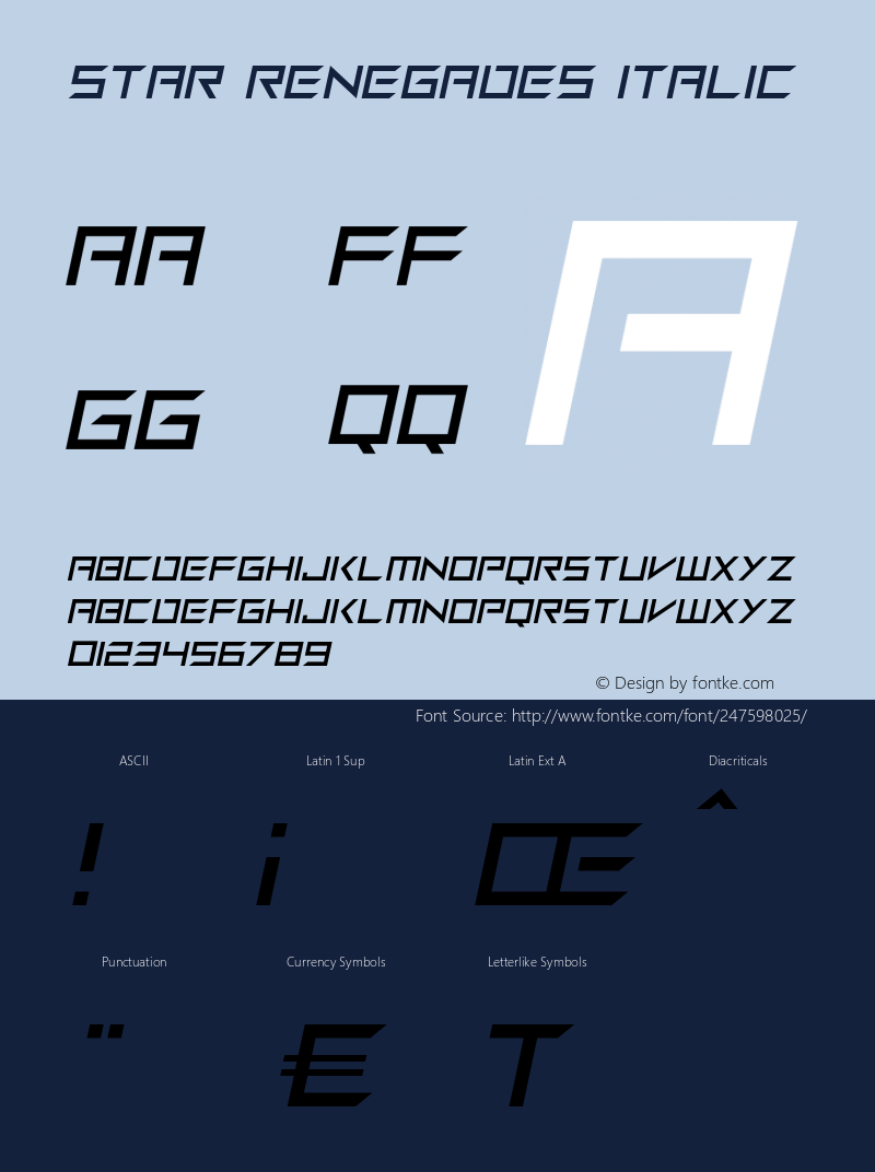 Star Renegades Italic Version 1.00;March 20, 2023;FontCreator 12.0.0.2567 64-bit图片样张