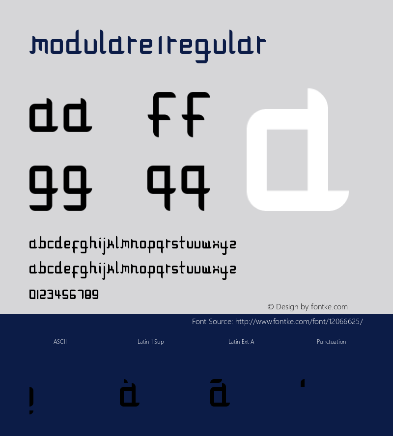 Modulare 1 Regular Version 1.0 Font Sample