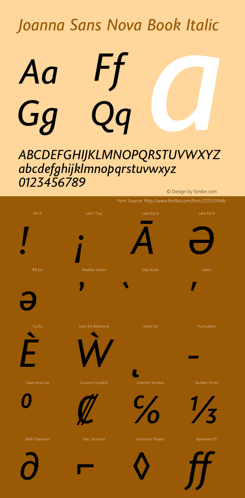 Joanna Sans Nova Book Italic Version 1.00图片样张