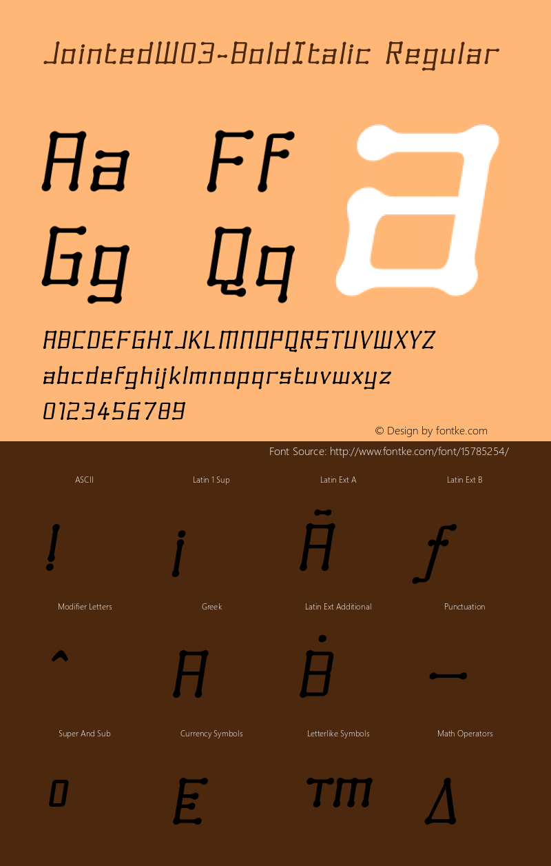 JointedW03-BoldItalic Regular Version 1.1 Font Sample