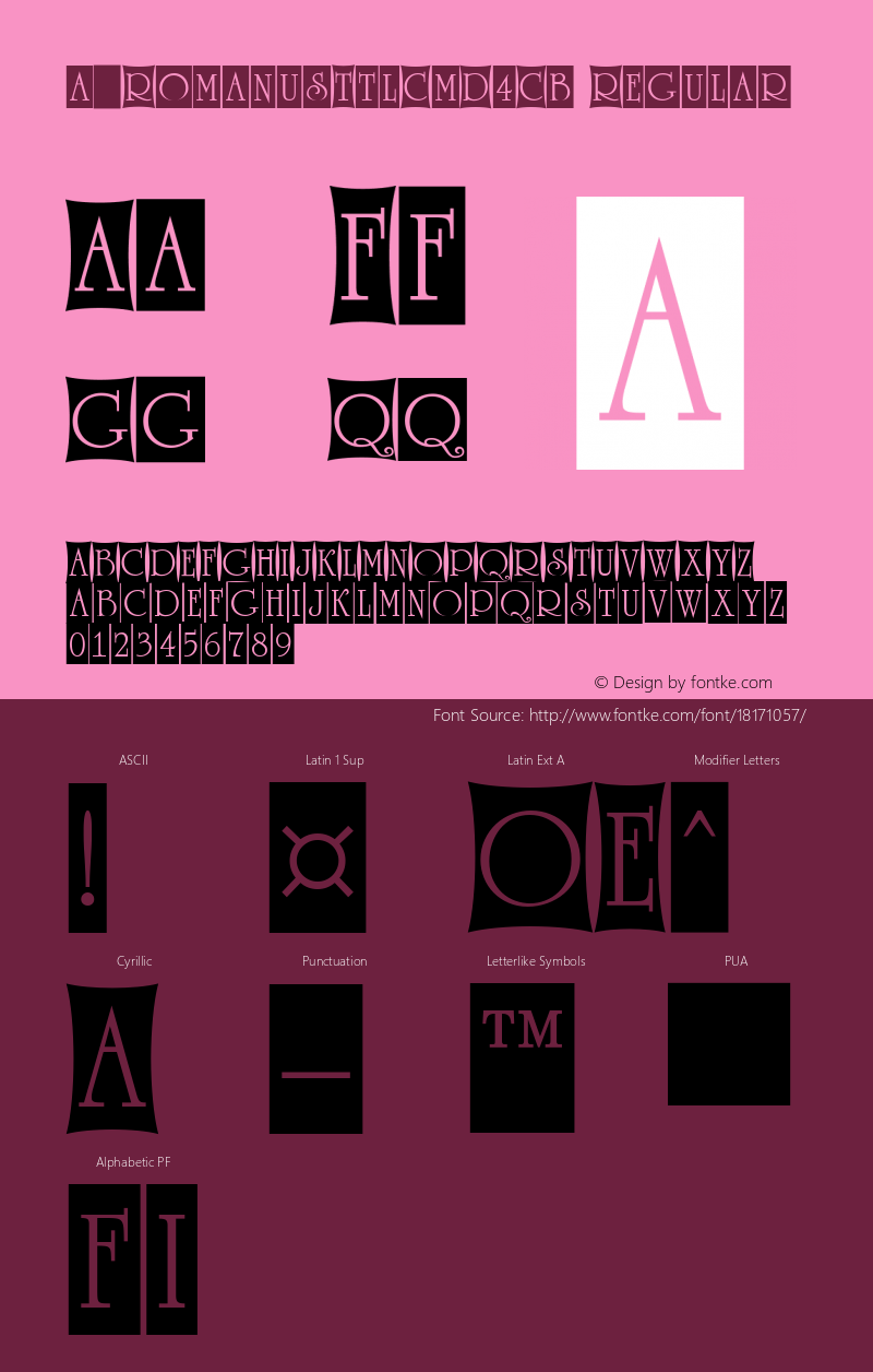 a_RomanusTtlCmD4Cb Regular 01.03 Font Sample