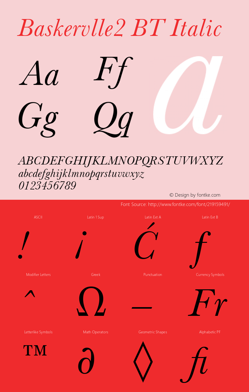 Baskervlle2 BT Italic Version 1.01 emb4-OT图片样张