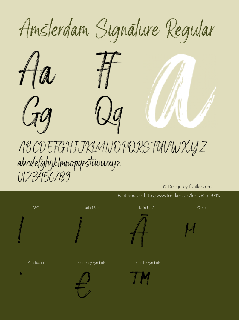 Amsterdam Signature Version 1.005;Fontself Maker 3.5.2 Font Sample