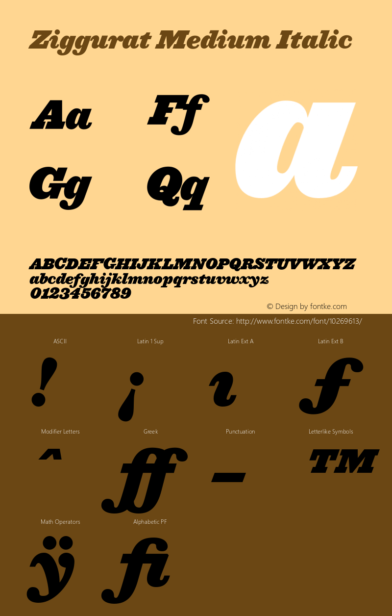 Ziggurat Medium Italic 001.000 Font Sample