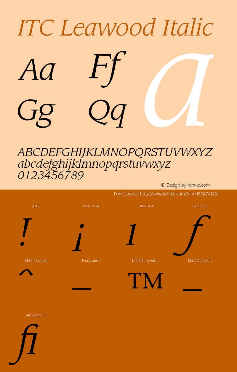 Leawood-BookItalic 001.000图片样张