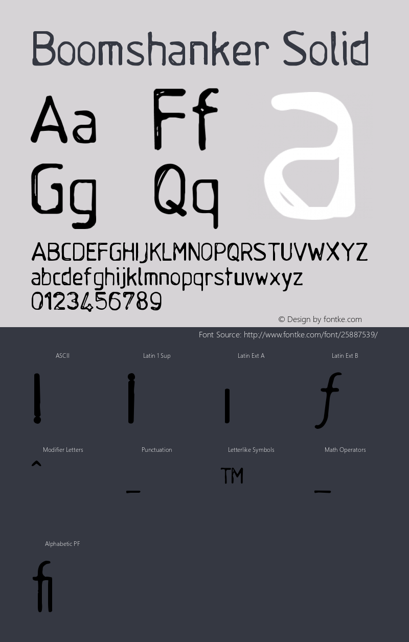 Boomshanker-Solid Version 001.000 Font Sample