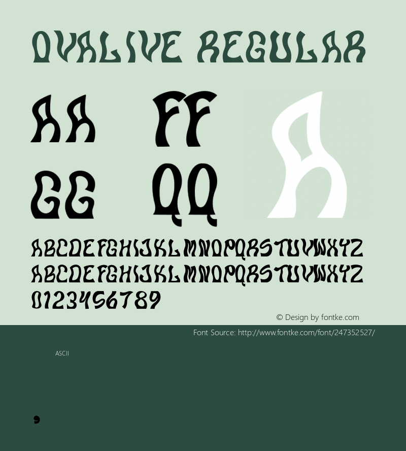 OvaliveRegular Version 1.001;Fontself Maker 3.5.4图片样张