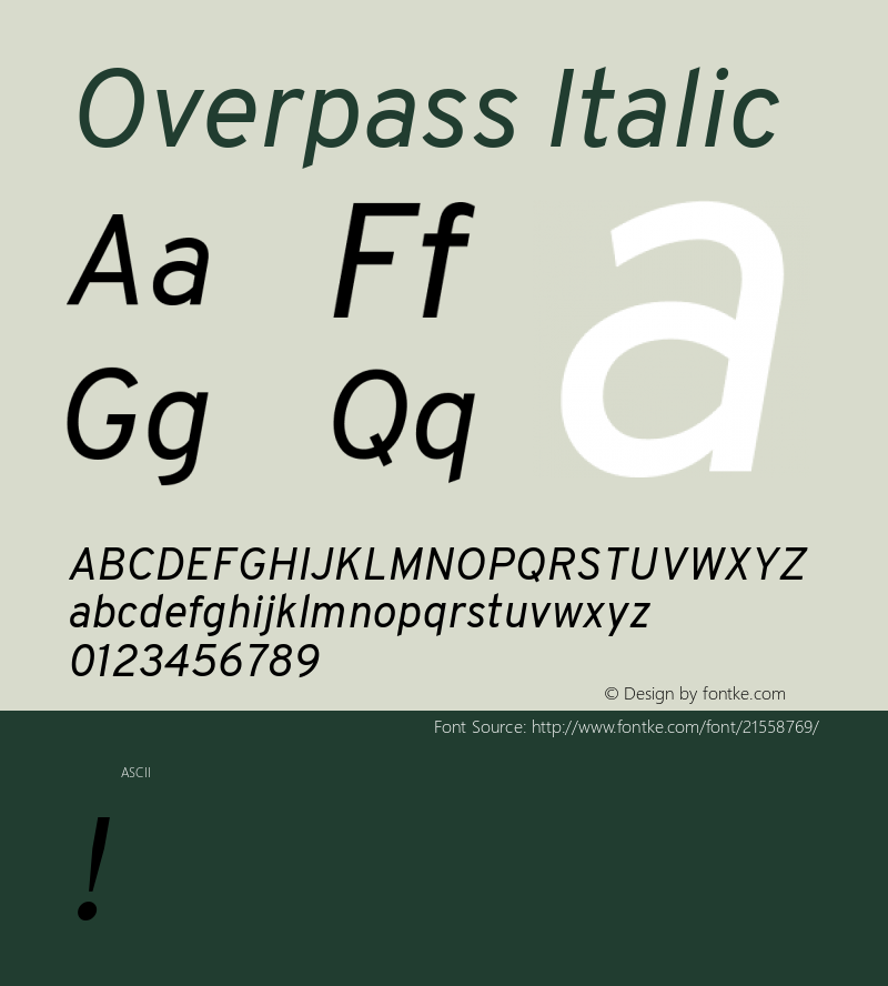 Overpass Version 1.0 Font Sample