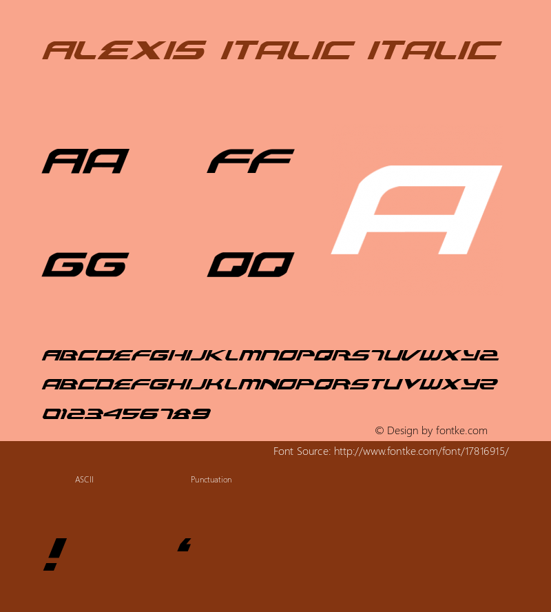 Alexis Italic Italic 001.000 Font Sample