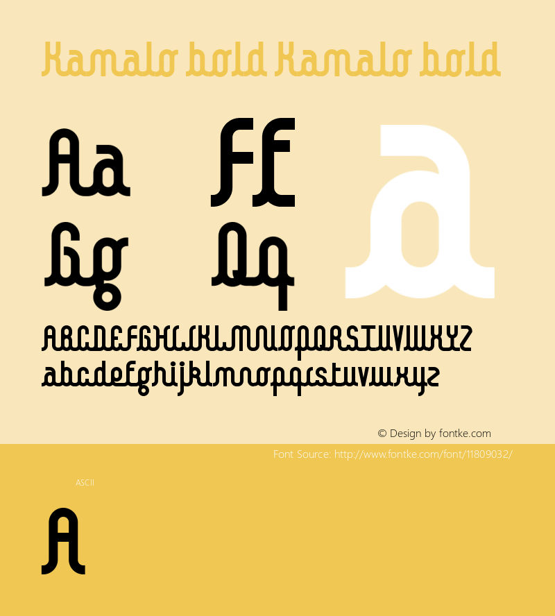 Kamalo bold Kamalo bold Version 1.0 Font Sample