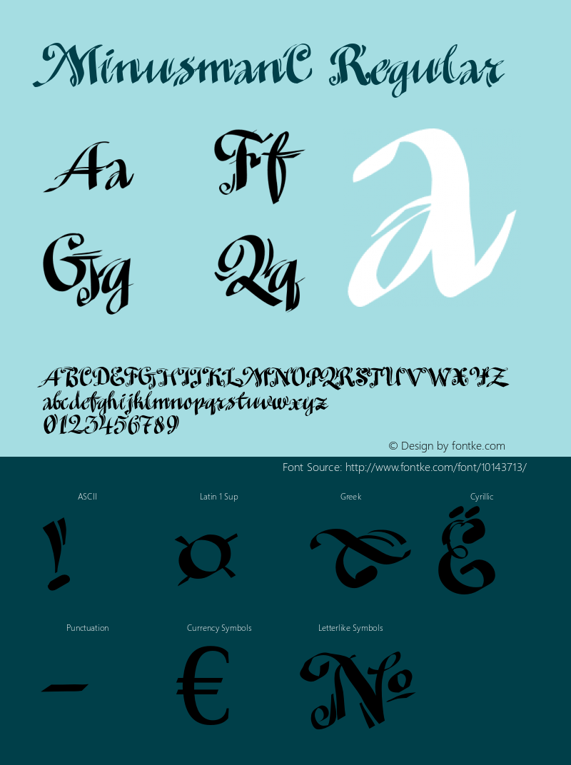 MinusmanC Regular OTF 1.0;PS 001.000;Core 116;AOCM 1.0 28 Font Sample