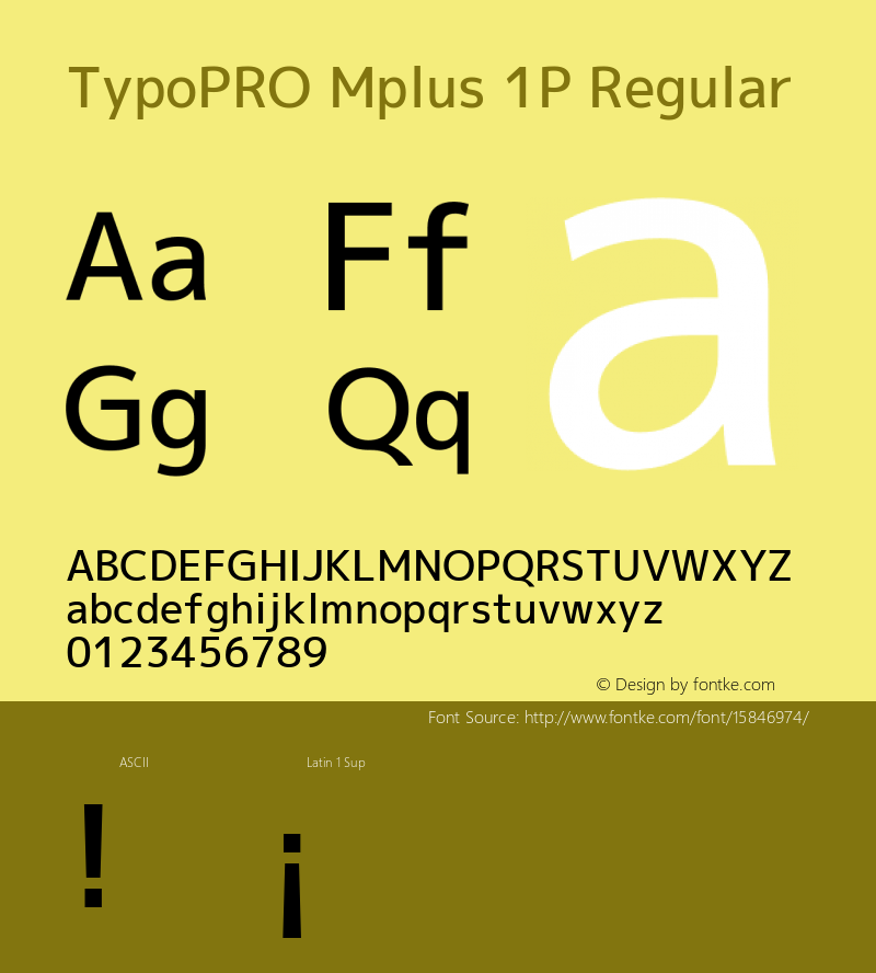 TypoPRO Mplus 1P Regular Version 1.059 Font Sample