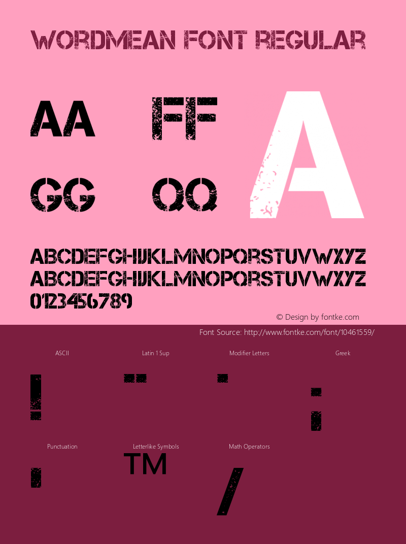 WordMean Font Regular Version 1.00 Font Sample