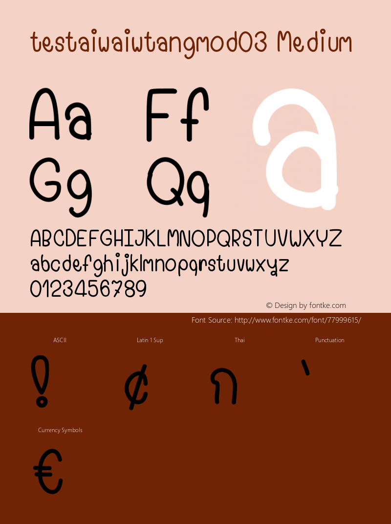 testaiwaiwtangmod03 Version 001.000 Font Sample