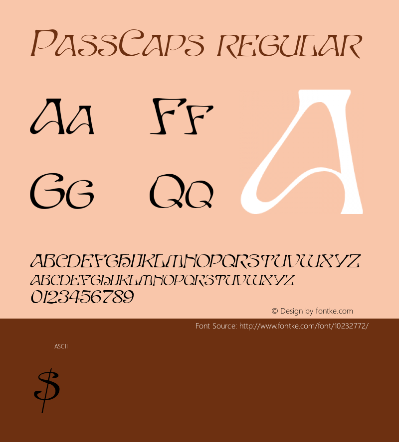 PassCaps regular 001.001 Font Sample