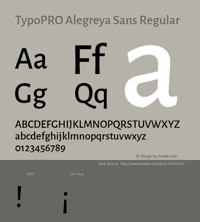 TypoPRO Alegreya Sans Regular Version 1.000;PS 001.000;hotconv 1.0.70;makeotf.lib2.5.58329 DEVELOPMENT Font Sample