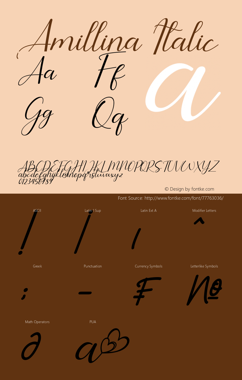 Amillina Italic Version 1.00;September 19, 2020;FontCreator 13.0.0.2683 64-bit Font Sample