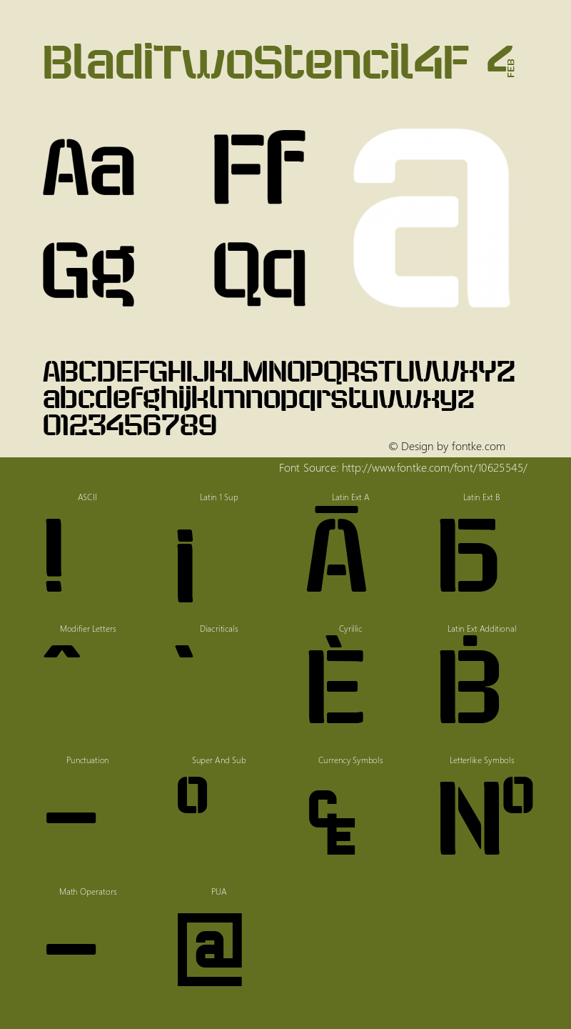 BladiTwoStencil4F ☞ 1.2;com.myfonts.easy.4thfebruary.bladi-two-4f.stencil.wfkit2.version.3cGq Font Sample