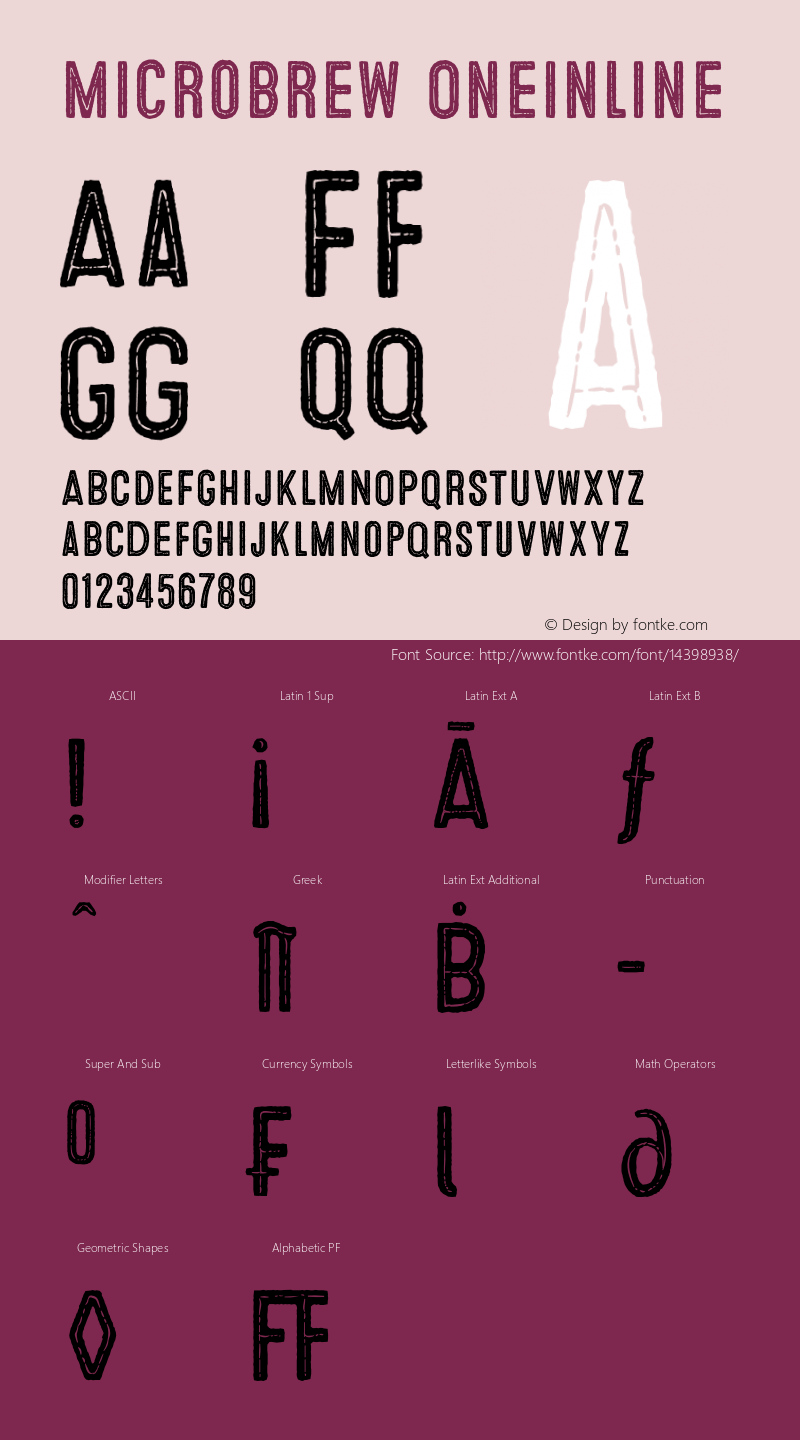 Microbrew OneInline Version 1.000 Font Sample