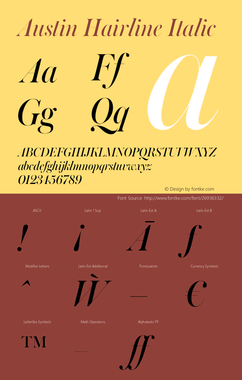 Austin Hairline Italic Version 1.002;September 17, 2018;FontCreator 11.5.0.2421 64-bit Font Sample