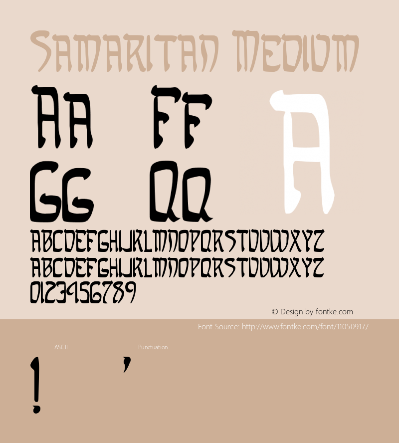 Samaritan Medium Version 001.000 Font Sample