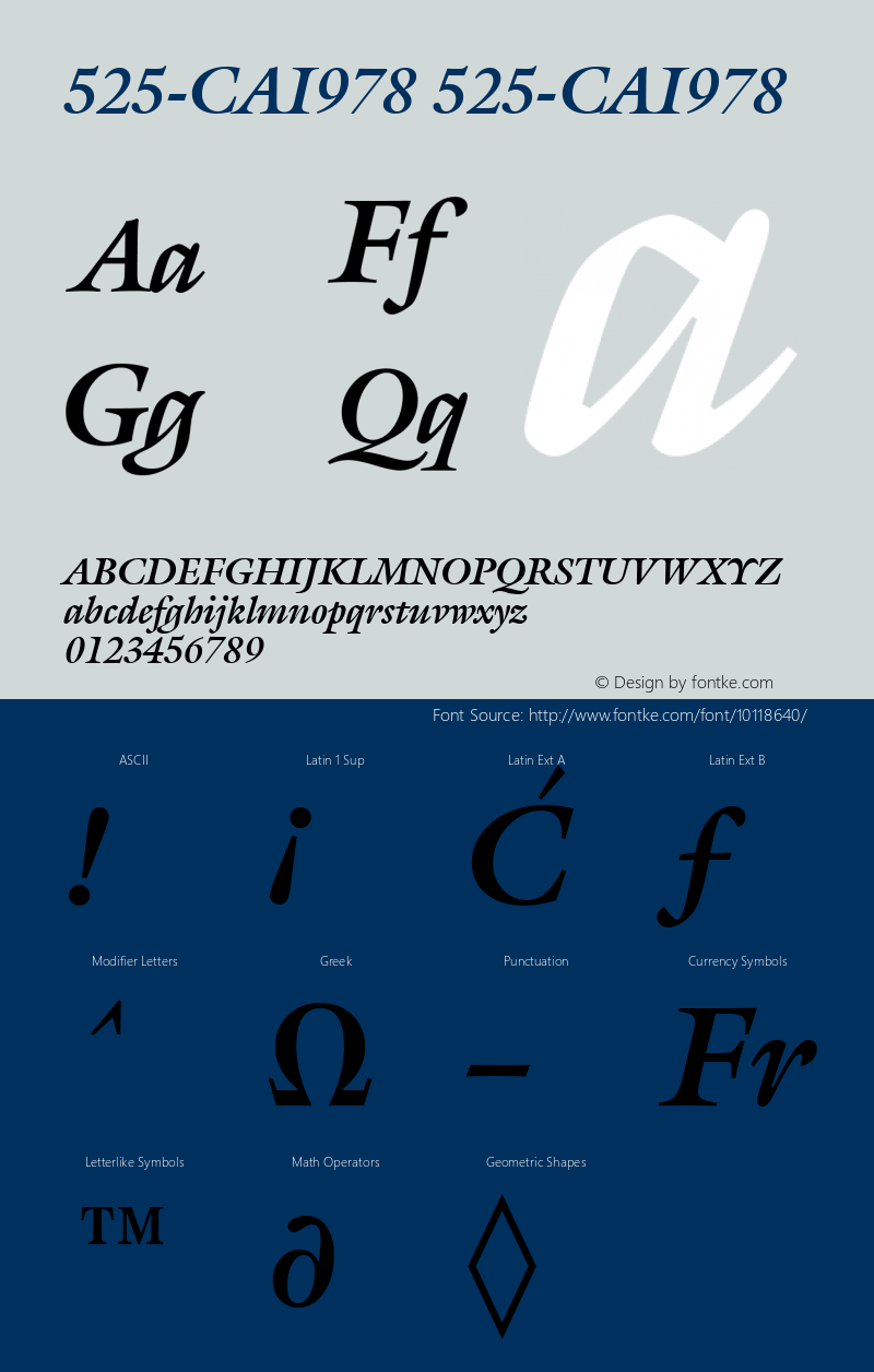 525-CAI978 525-CAI978 525-CAI978 Font Sample