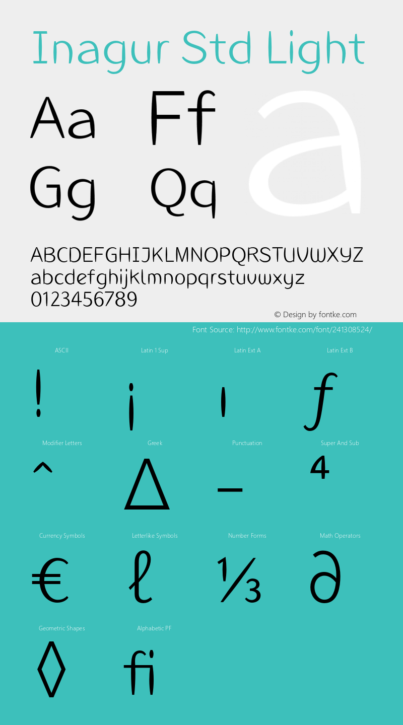 InagurStd-Light Version 1.00图片样张