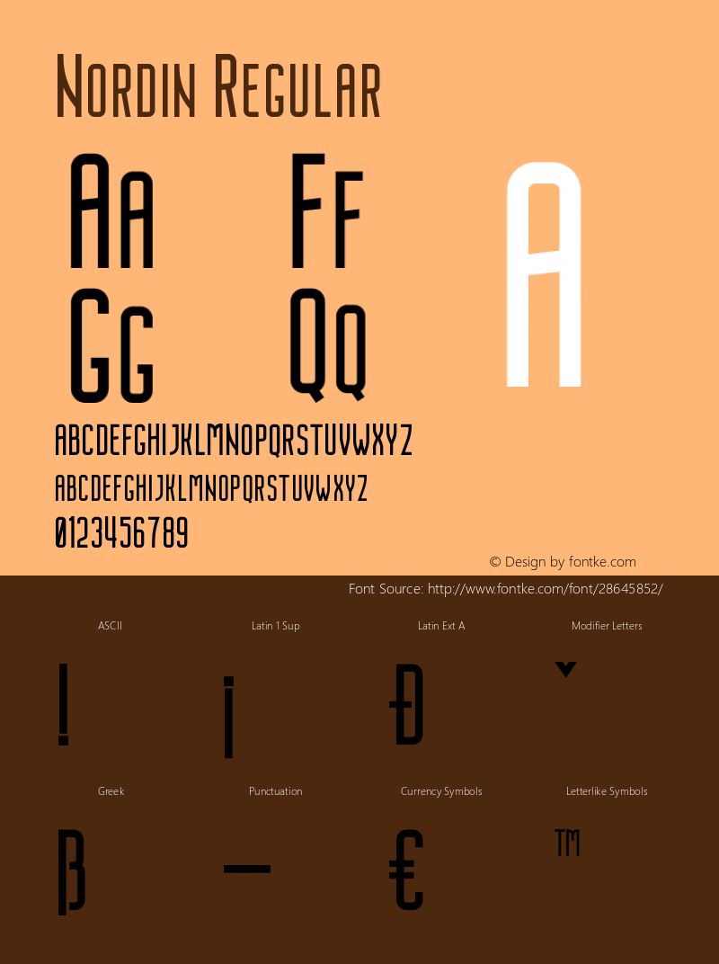 Nordin-Regular 1.0 Font Sample