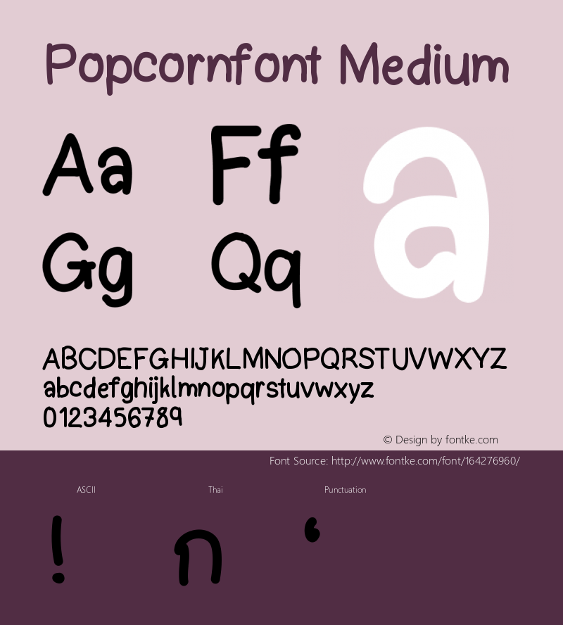 Popcornfont Version 001.000 Font Sample