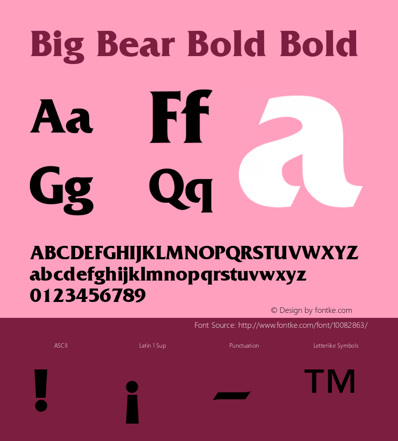 Big Bear Bold Bold Unknown Font Sample