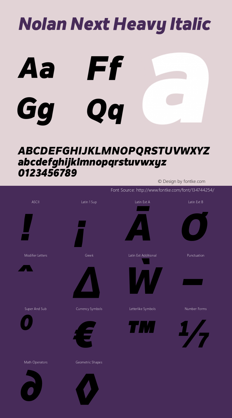 Nolan Next Heavy Italic Version 1.00 March 2, 2016, initial release Font Sample