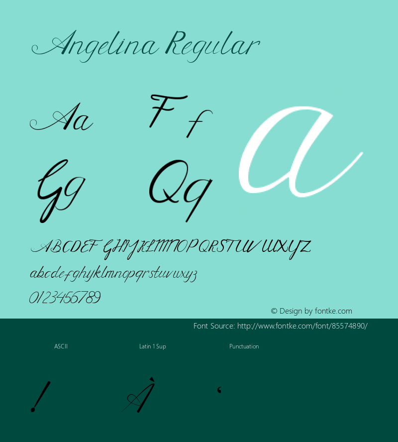 Angelina Version 001.000 Font Sample