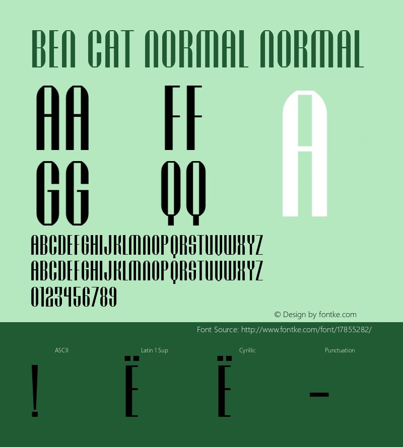 Ben Cat Normal Normal 1.0 Tue Jul 04 22:48:15 1995 Font Sample