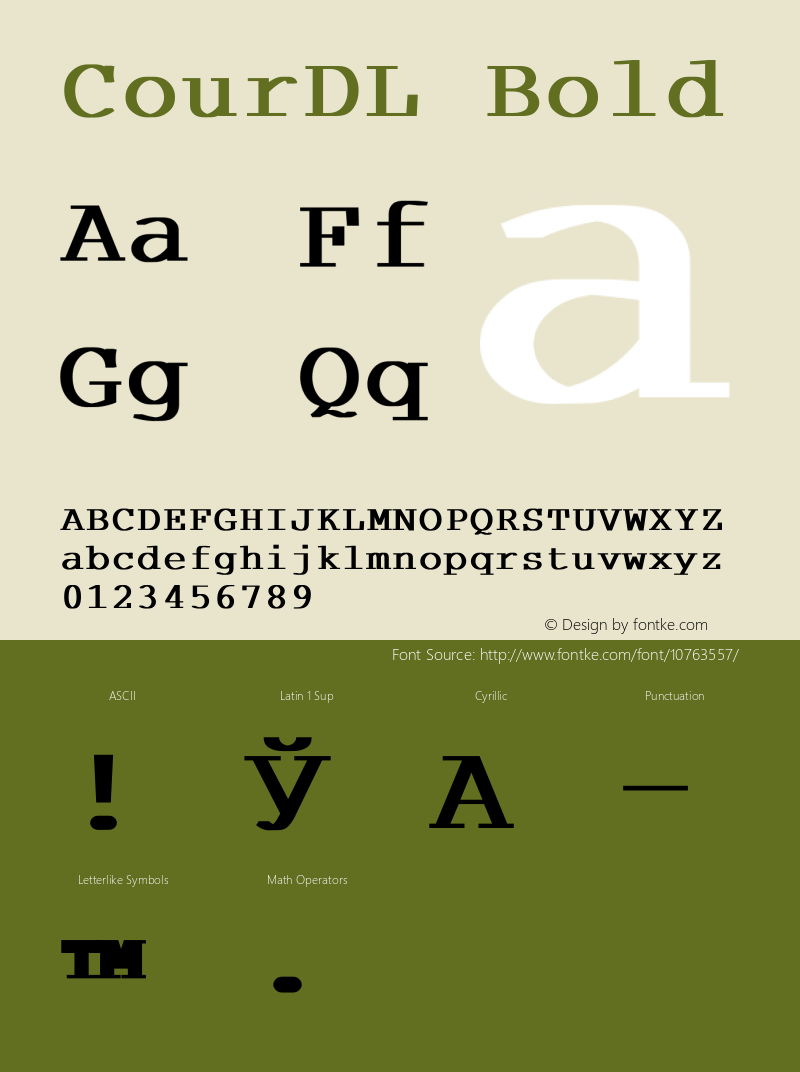 CourDL Bold Version 1.0 Font Sample