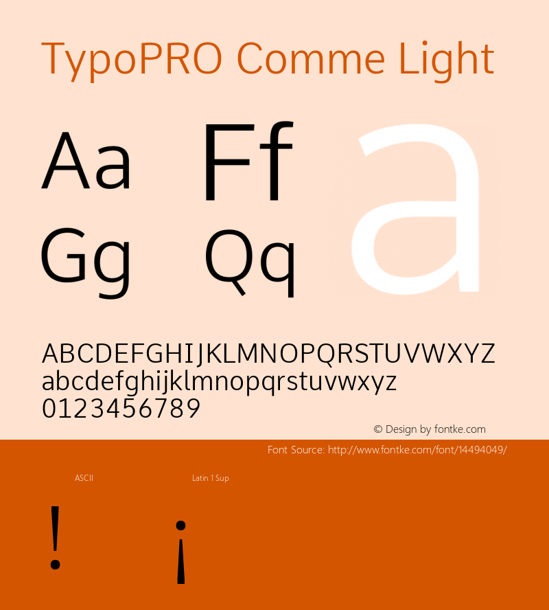 TypoPRO Comme Light Version 2; ttfautohint (v1.00rc1.2-2d82) -l 6 -r 72 -G 200 -x 0 -D latn -f none -w G Font Sample