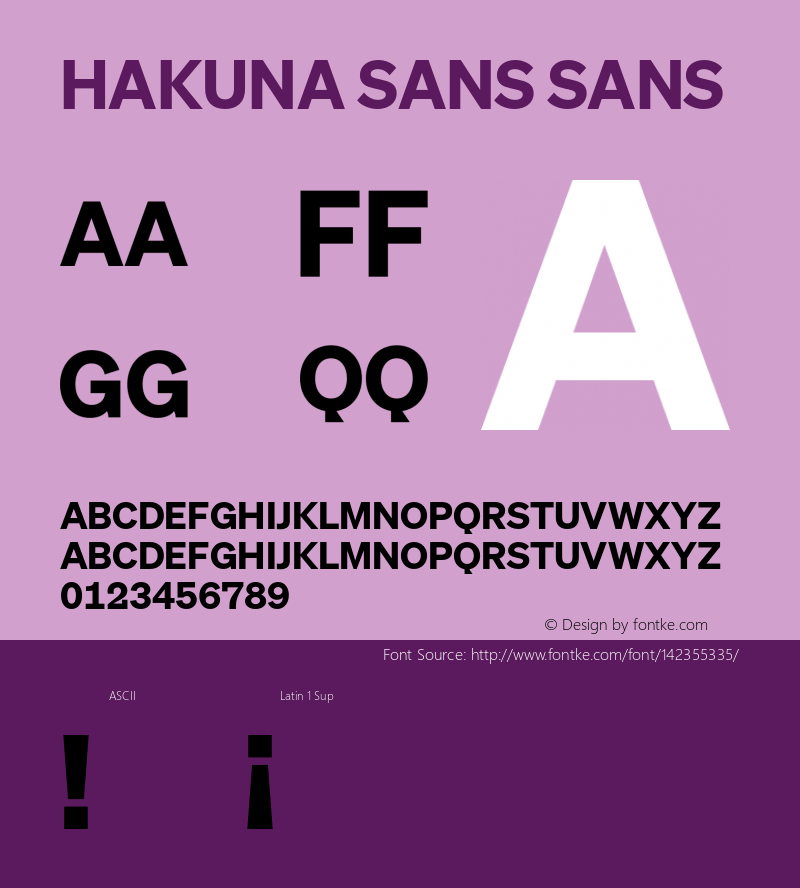 Hakuna Sans Version 1.000 Font Sample