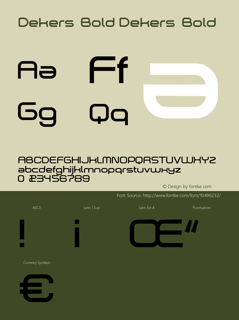 Dekers_Bold Dekers_Bold Version 1.0 Font Sample