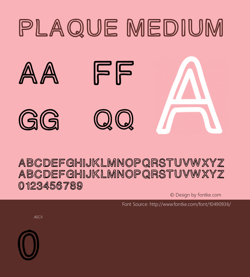 PLAQUE Medium Version 001.000 Font Sample