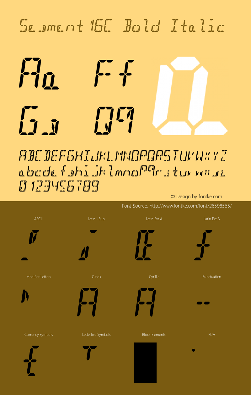 Segment16C Bold Italic  Font Sample