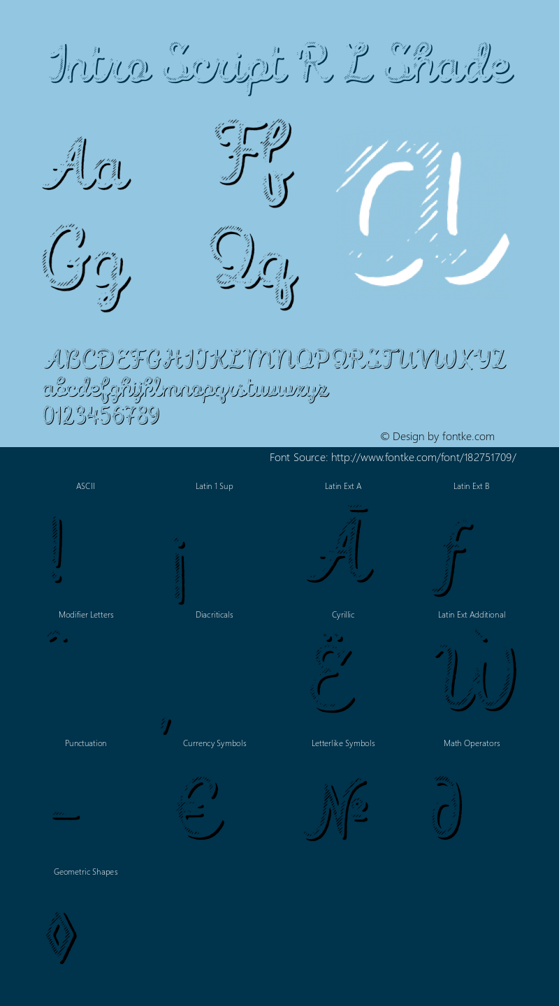 Intro Script R L Shade Version 1.000;PS 001.000;hotconv 1.0.70;makeotf.lib2.5.58329图片样张