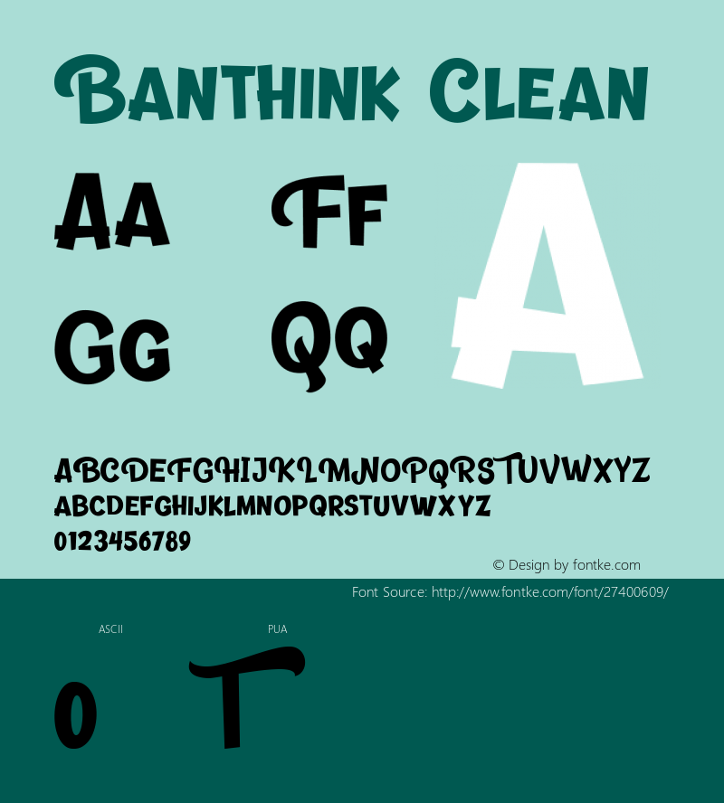 Banthink Clean Version 1.00;October 21, 2018;FontCreator 11.5.0.2427 64-bit Font Sample