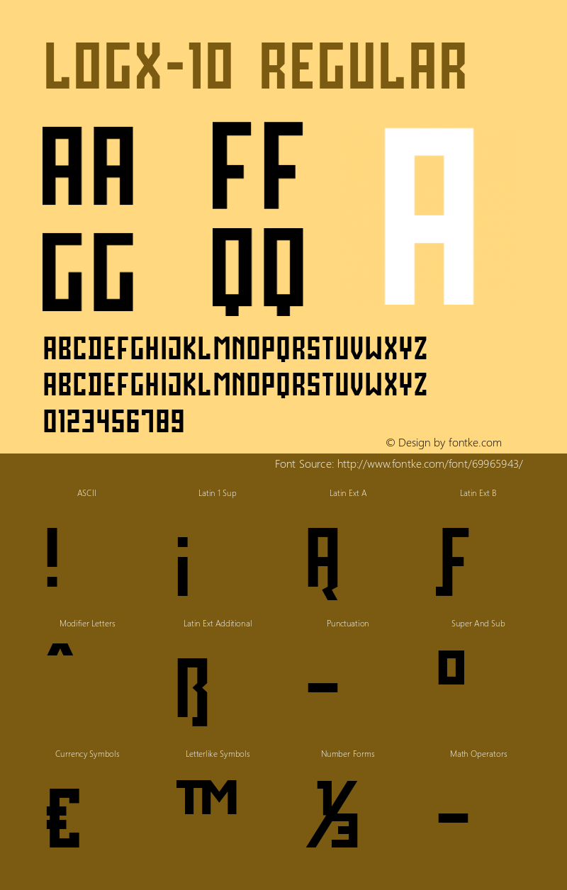 LOGX-10 Regular Version 002.19.05.04 | wf-rip DC20190525 Font Sample