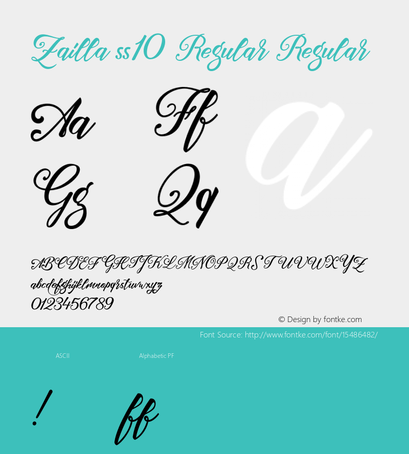 Zailla ss10 Regular Regular 1.000 Font Sample