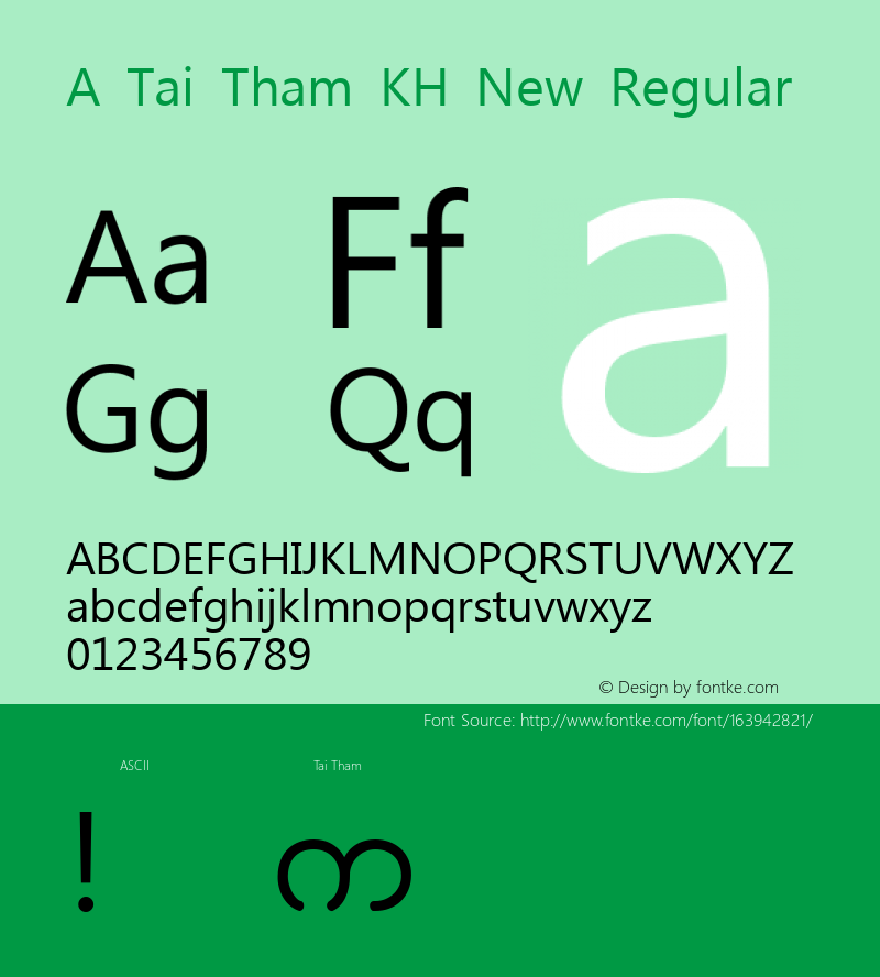 ATaiThamKHNew-Regular Version 1.002 Font Sample