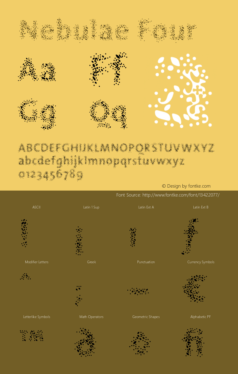 Nebulae Four Version 1.005 Font Sample