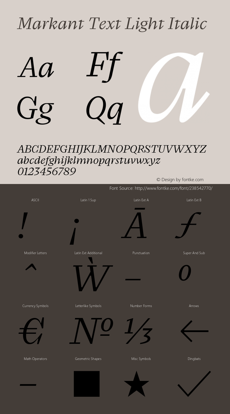 Markant Text Light Italic Version 1.000图片样张