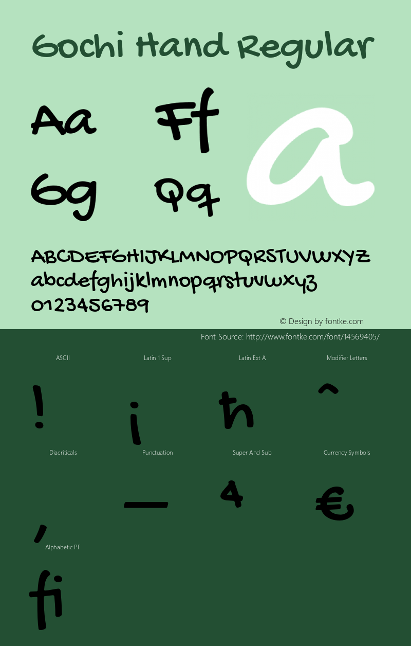 Gochi Hand Regular Version 1.002 Font Sample